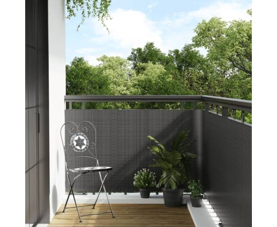 Paravan pentru balcon, antracit, 600x90 cm, poliratan