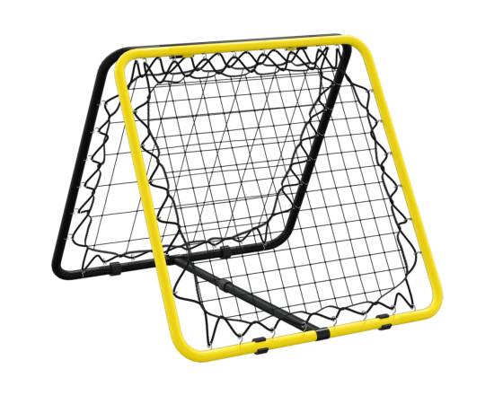 Plasă de ricoșeu fotbal dublă, reglabilă, galben/negru, oțel, 6 image