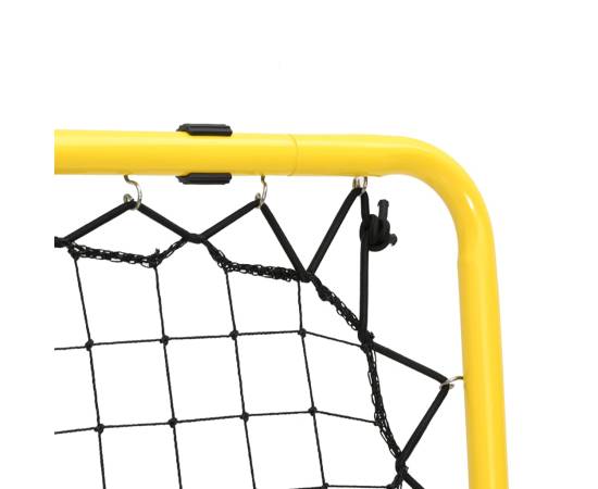 Plasă de ricoșeu fotbal dublă, reglabilă, galben/negru, oțel, 7 image