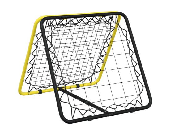 Plasă de ricoșeu fotbal dublă, reglabilă, galben/negru, oțel, 2 image