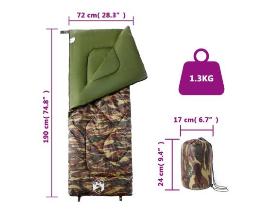 Sac de dormit pentru adulți de camping, 3 anotimpuri, 5 image