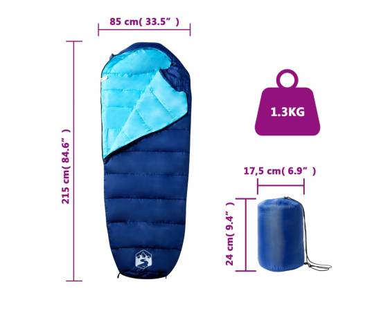 Sac de dormit tip mumie pentru adulți de camping, 3 anotimpuri, 5 image