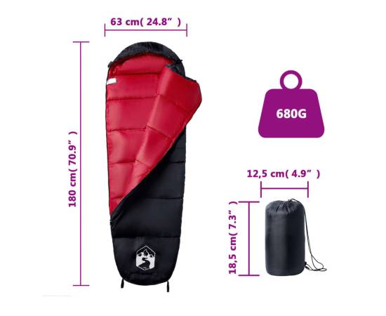 Sac de dormit tip mumie pentru adulți de camping, 3 anotimpuri, 5 image