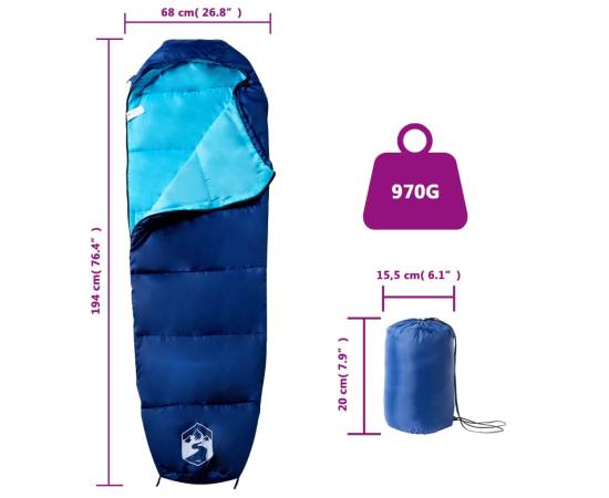 Sac de dormit tip mumie pentru adulți de camping, 3 anotimpuri, 5 image