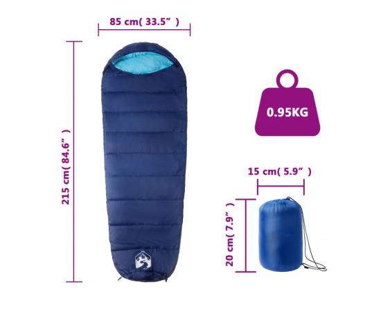 Sac de dormit tip mumie pentru adulți de camping, 3 anotimpuri, 5 image