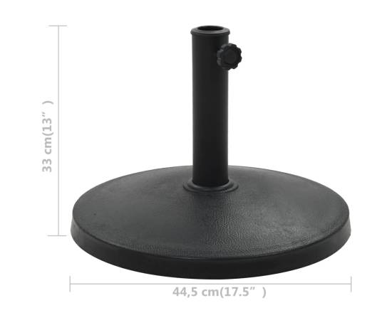 Suport umbrelă de soare rotund, negru, 10 kg, polirășină, 6 image