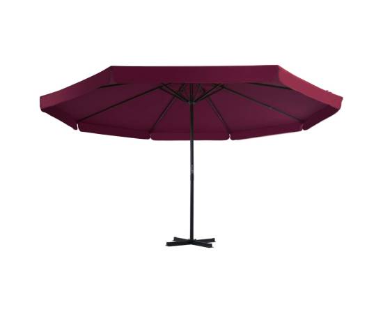 Umbrelă de soare de exterior stâlp aluminiu roșu bordo 500 cm, 2 image