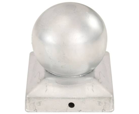 Capace stâlpi tip glob, 6 buc., 91 x 91 mm, metal galvanizat, 4 image