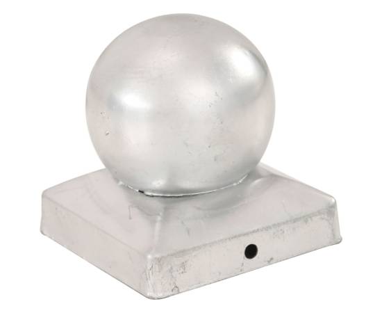 Capace stâlpi tip glob, 6 buc., 91 x 91 mm, metal galvanizat, 3 image