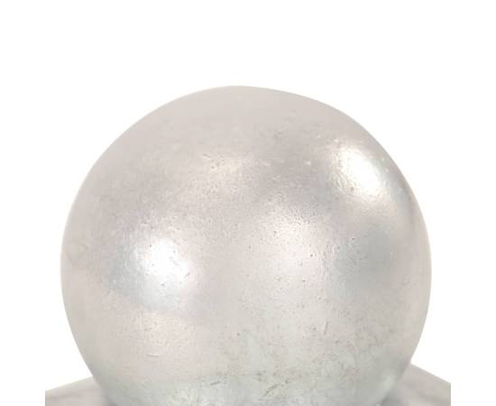 Capace stâlpi tip glob, 6 buc., 91 x 91 mm, metal galvanizat, 7 image