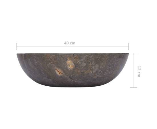 Chiuvetă, gri, Ø40x12 cm, marmură, 6 image