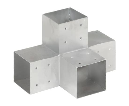 Conectori grindă, formă x, 4 buc, 101x101 mm, metal galvanizat, 2 image