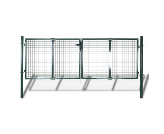 Gard de grădină tip plasă, poartă gard grilaj, 289x75 cm/306x125 cm