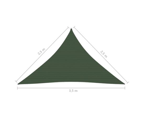 Parasolar, verde închis, 2,5x2,5x3,5 m, hdpe, 160 g/m², 6 image