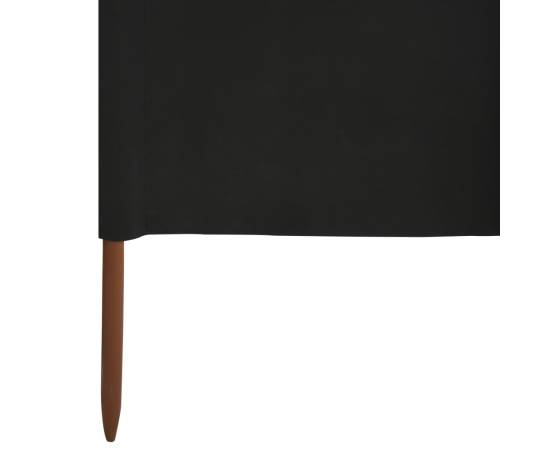 Paravan anti-vânt cu 5 panouri, negru, 600 x 120 cm, textil, 5 image