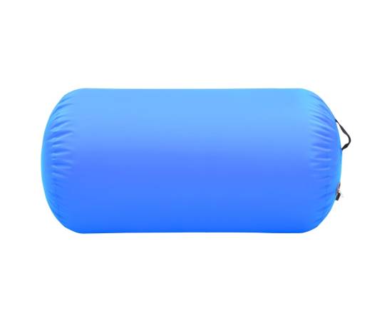 Rulou de gimnastică gonflabil cu pompă, albastru, 120x75 cm pvc, 3 image