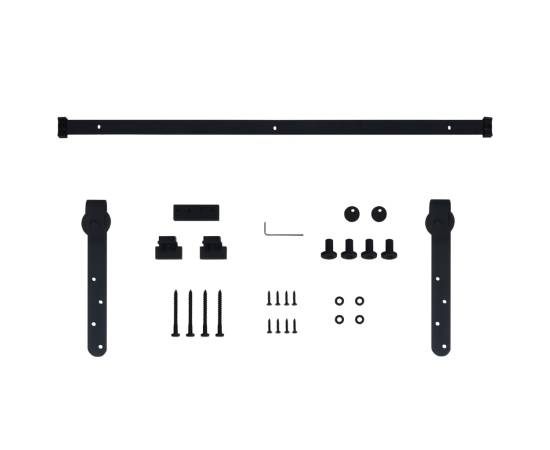 Set glisare ușă mini pentru dulap, oțel carbon, 122 cm, 5 image