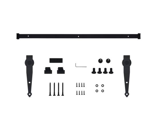 Set glisare ușă mini pentru dulap, oțel carbon, 152 cm, 5 image