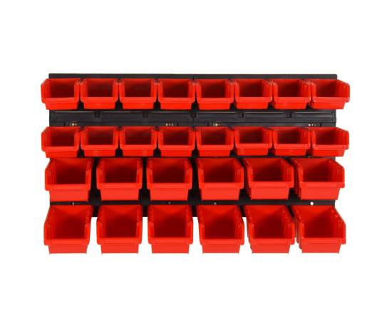 Set rafturi atelier 30 buc. roșu / negru 77x39 cm polipropilenă, 2 image