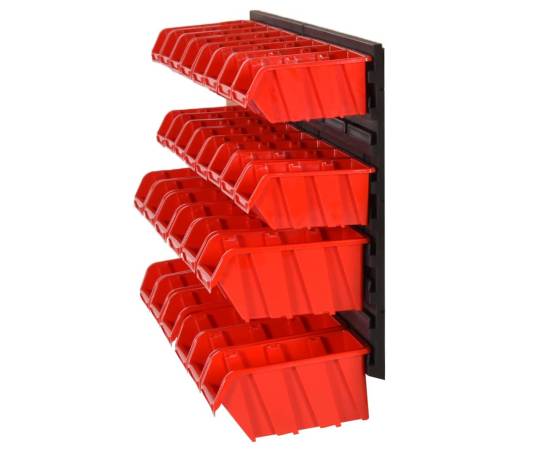 Set rafturi atelier 30 buc. roșu / negru 77x39 cm polipropilenă, 3 image