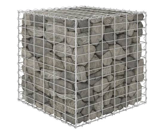 Strat înălțat cub gabion, 60 x 60 x 60 cm, sârmă de oțel