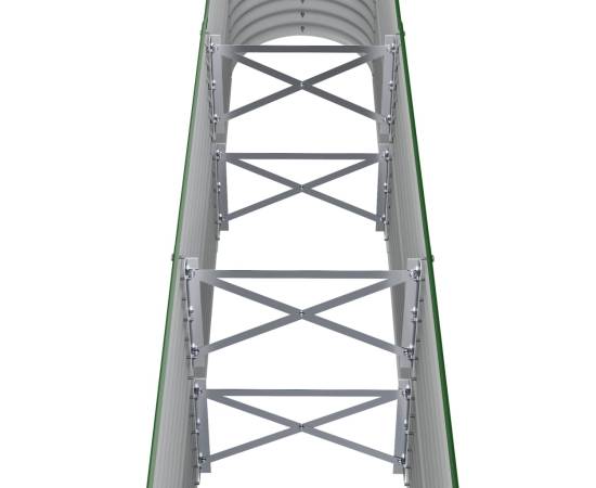 Strat înălțat grădină 152x40x68 cm oțel vopsit electrostatic, 5 image