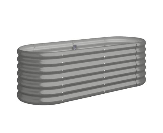 Strat înălțat grădină gri 114x40x36cm oțel vopsit electrostatic, 2 image