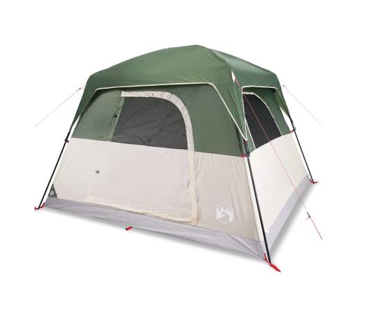 Cabină cort de camping, 4 persoane, verde, impermeabil, 2 image