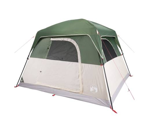 Cabină cort de camping, 4 persoane, verde, impermeabil, 4 image
