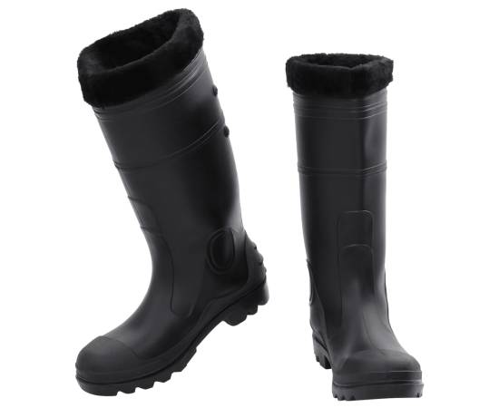 Cizme de ploaie cu șosete detașabile, negru, mărime 41, pvc, 2 image