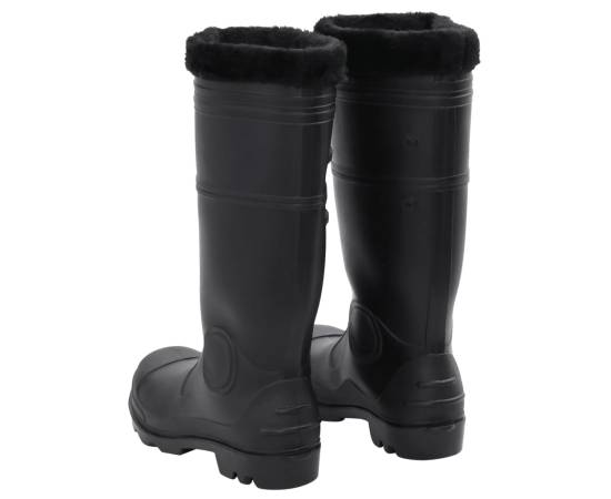 Cizme de ploaie cu șosete detașabile, negru, mărime 41, pvc, 5 image