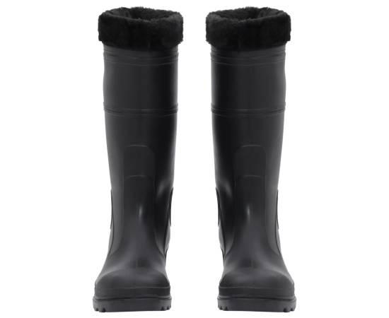 Cizme de ploaie cu șosete detașabile, negru, mărime 41, pvc, 3 image