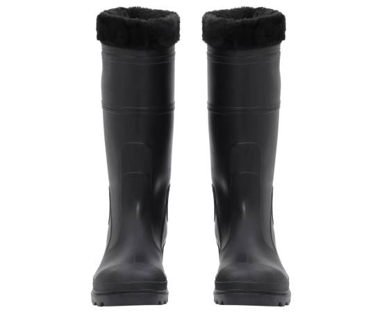 Cizme de ploaie cu șosete detașabile, negru, mărime 42, pvc, 3 image