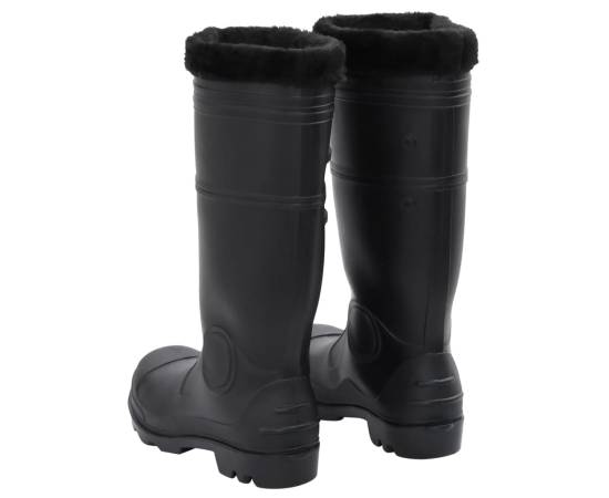Cizme de ploaie cu șosete detașabile, negru, mărime 42, pvc, 5 image