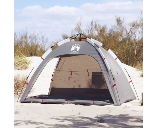 Cort camping 4 persoane gri impermeabil setare rapidă