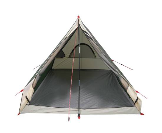 Cort de camping cu cadru a, 2 persoane, verde, impermeabil, 5 image