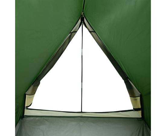 Cort de camping cu cadru a, 2 persoane, verde, impermeabil, 10 image
