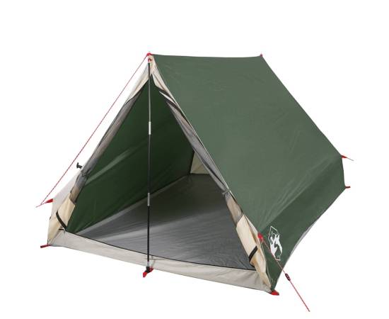 Cort de camping cu cadru a, 2 persoane, verde, impermeabil, 4 image