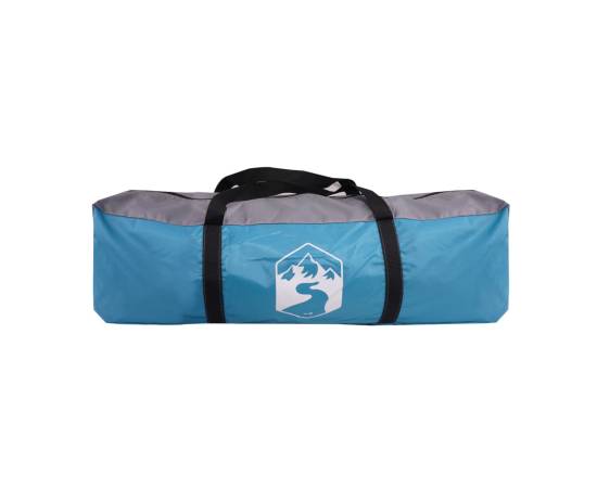 Cort de camping cu verandă 4 persoane, albastru, impermeabil, 10 image