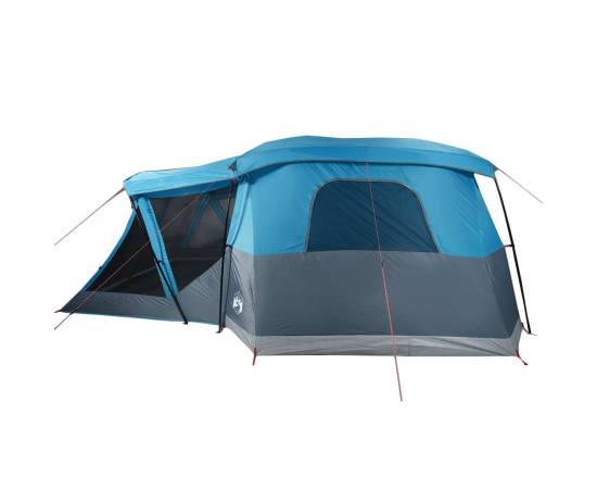 Cort de camping cu verandă 4 persoane, albastru, impermeabil, 8 image