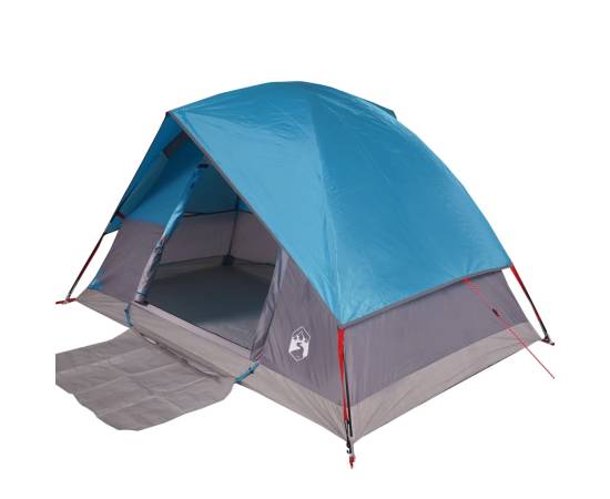 Cort de camping cupolă pentru 2 persoane, albastru, impermeabil, 5 image