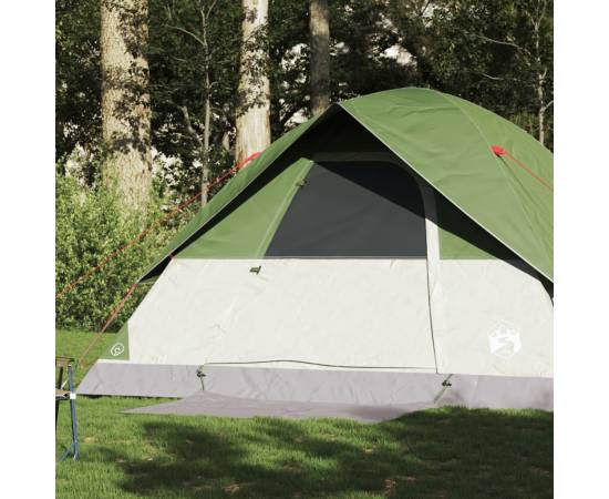 Cort de camping cupolă pentru 6 persoane, verde, impermeabil