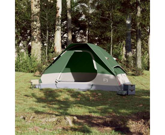 Cort de camping cupolă pentru 6 persoane, verde, impermeabil, 3 image