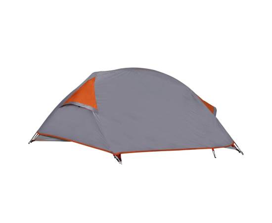 Cort de camping pentru 1 persoană, gri/portocaliu, impermeabil, 9 image