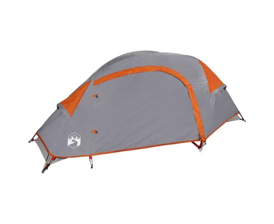 Cort de camping pentru 1 persoană, gri/portocaliu, impermeabil, 5 image