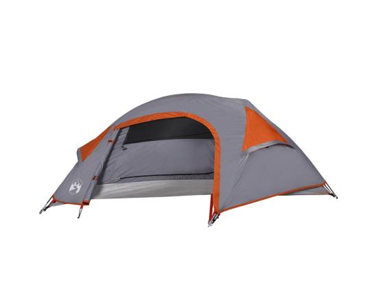 Cort de camping pentru 1 persoană, gri/portocaliu, impermeabil, 6 image