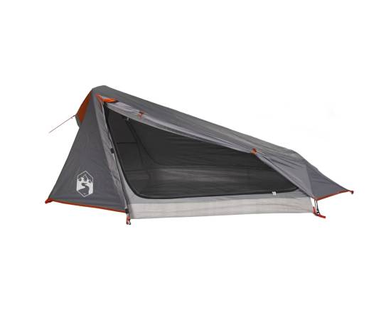 Cort de camping tunel 1 persoane, gri/portocaliu, impermeabil, 2 image
