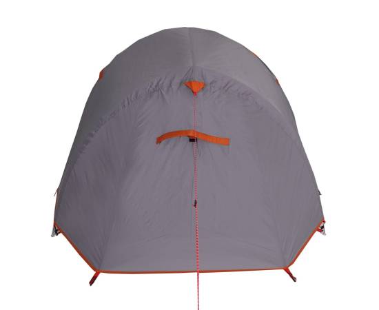 Cort de camping tunel 2 persoane, gri/portocaliu, impermeabil, 8 image