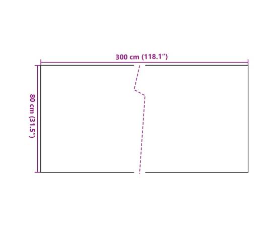 Paravan balcon maro deschis 300x80 cm poly rattan, 7 image