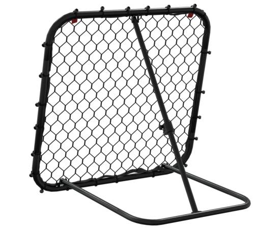 Plasă de ricoșeu fotbal, reglabilă, negru, 84x73x60-80 cm, oțel, 6 image
